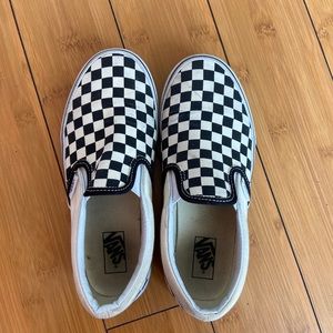 Vans Slip-On Checkerboard Sneakers In Black